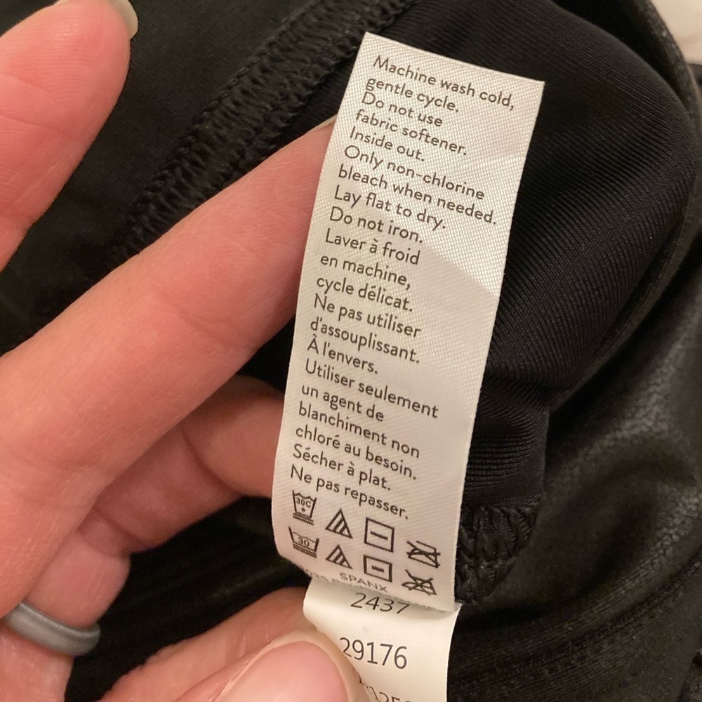 SPANX Black Faux Leather Leggings Small - Picture 12 of 12